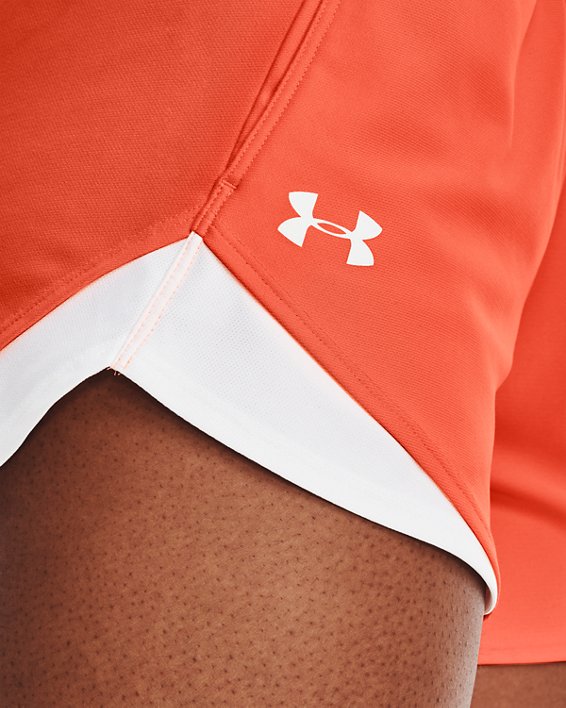 Women's UA Play Up Shorts 3.0, Orange, pdpMainDesktop image number 3
